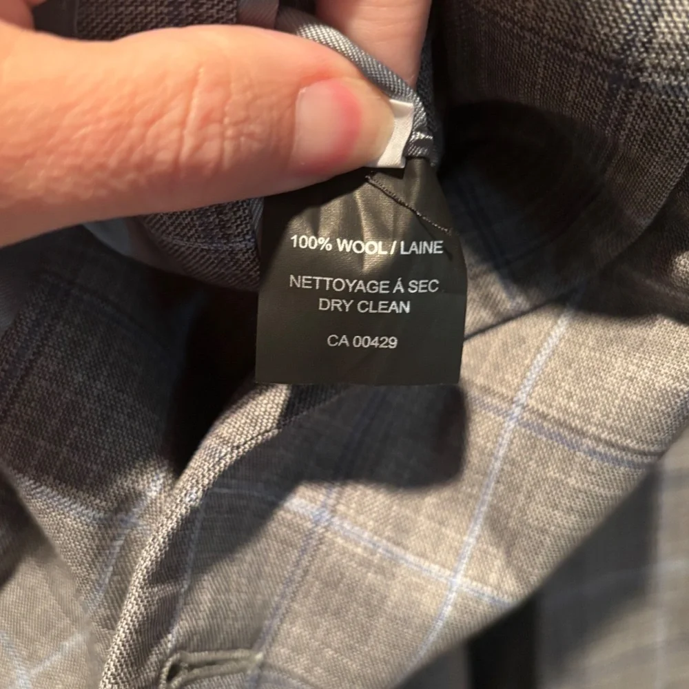 Peter Millar Men's Wool Suit Jacket Blazer Gray Blue Plaid Size 50R - Picture 7 of 7